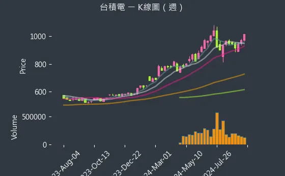 2330 台積電 K線圖（週）