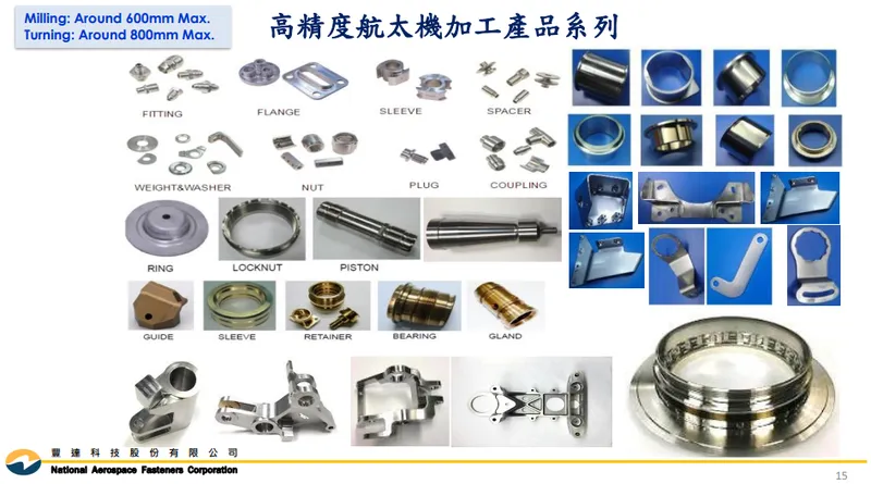 豐達科高精度航太機加工產品系列