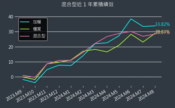 混合型近 1 年累積績效