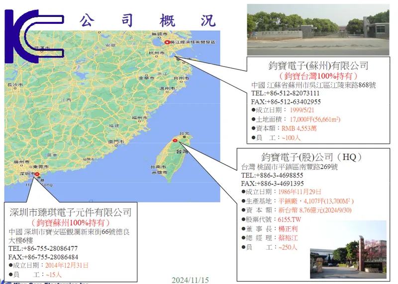 鈞寶電子公司生產基地概況