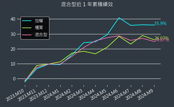 混合型近 1 年累積績效