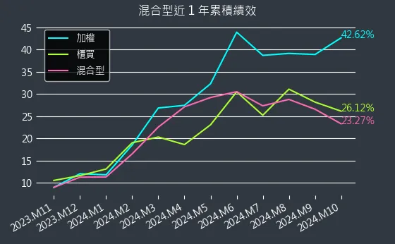 混合型近 1 年累積績效