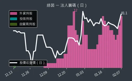 6846 綠茵 法人籌碼