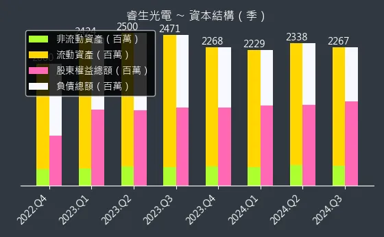 6861 睿生光電 資本結構