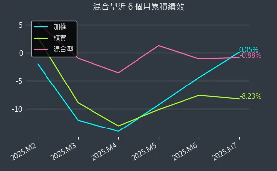 混合型近 6 個月累積績效