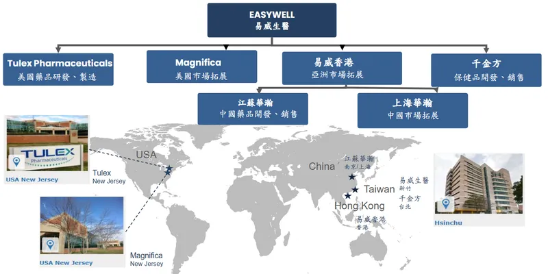 易威生醫集團組織架構