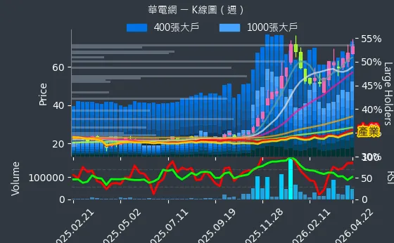 6163 華電網 週線圖