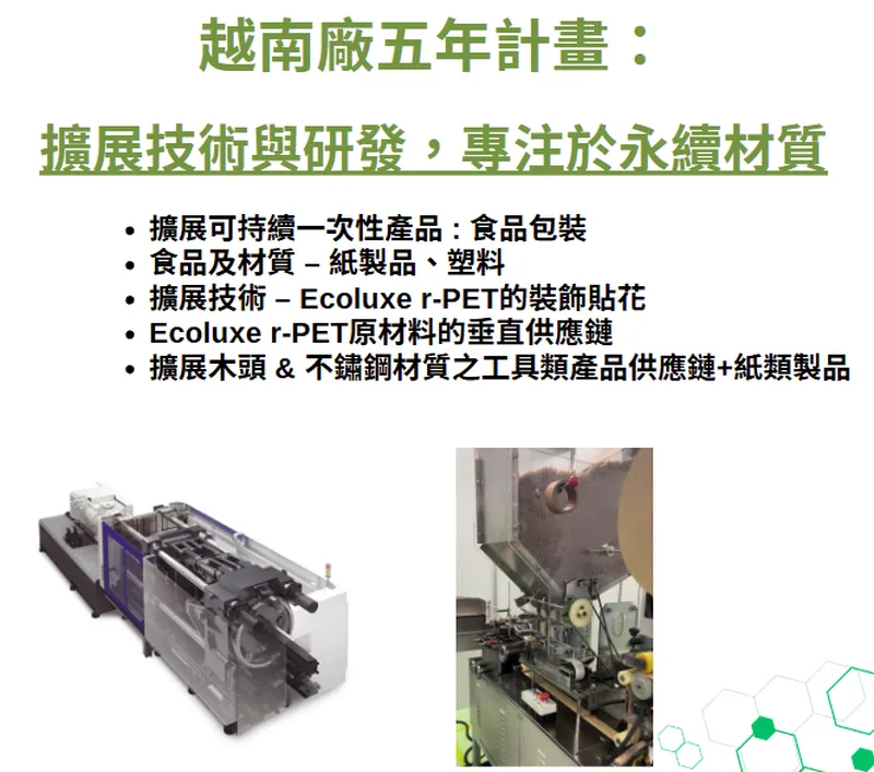 嘉威生活越南廠五年計畫