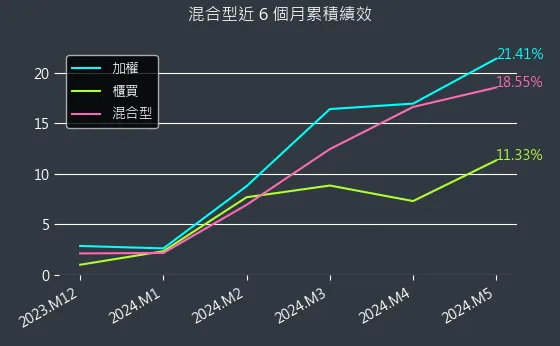 混合型近 6 個月累積績效