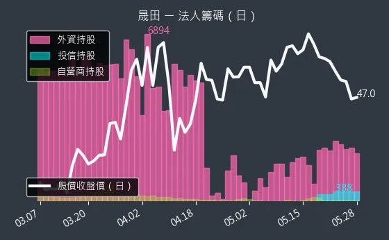 4541 晟田 法人籌碼（日）
