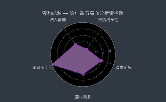 6869 雲豹能源 質化暨市場面分析雷達圖