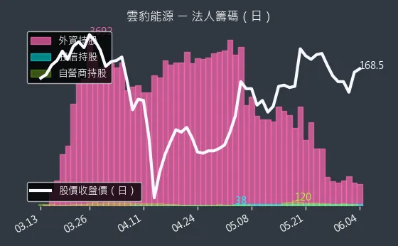 6869 雲豹能源 法人籌碼（日）