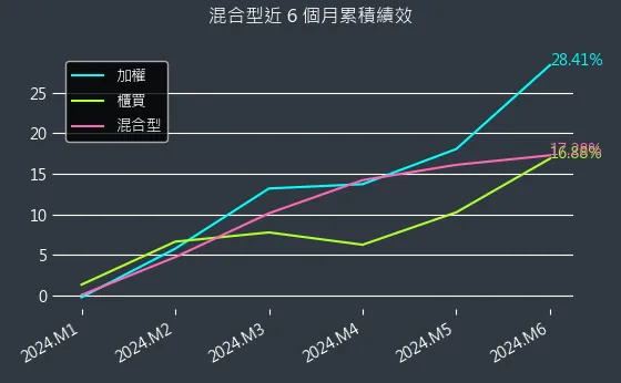 混合型近 6 個月累積績效